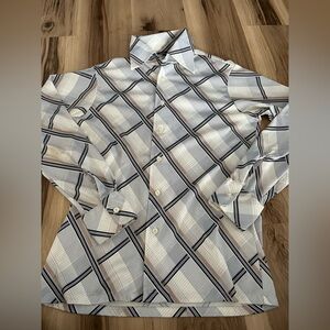 Donegal Vintage Polyester Abstract Print Blouse Shirt 1970s Size L